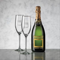 Champagne & 2 Connoisseur Flute (Deep Etch 1 Color)